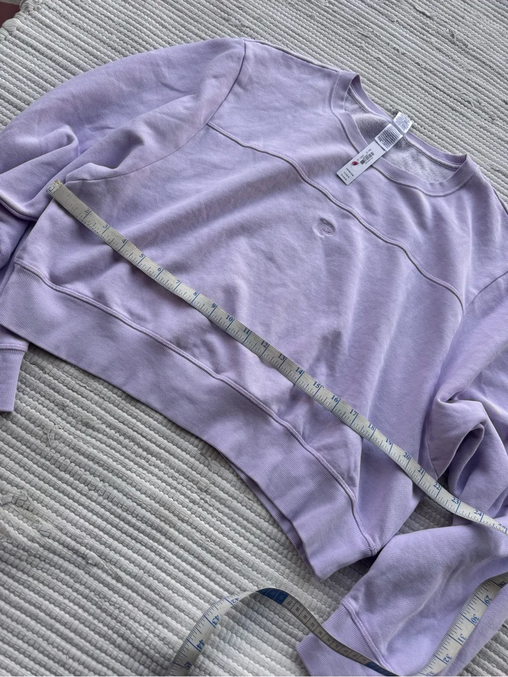 PINK Lavender Fleece Crewneck Sweatshirt Cropped Oversized Pullover